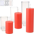 MILIVIXAY 3PCS Pillar Candle Molds - Plastic Cylinder Candle Mold Set for Candle Making-Candle Making Molds with Candle Wicks Kit.
