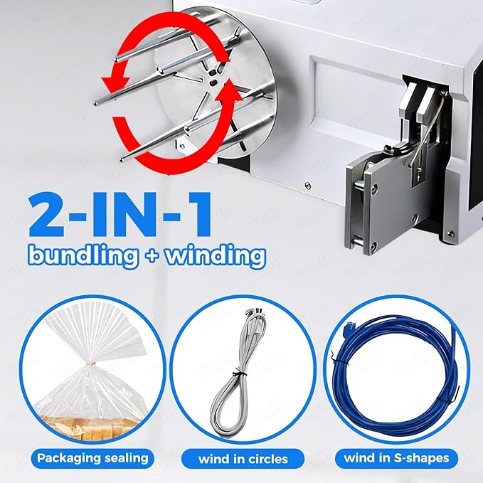 Professional Automatic Twist Tie Machine, Food Twist Tying Machine, The binding speed is 60-75 pieces/minute, Durable and Efficient for Small Businesses and Retail Stores.(Bundling)
