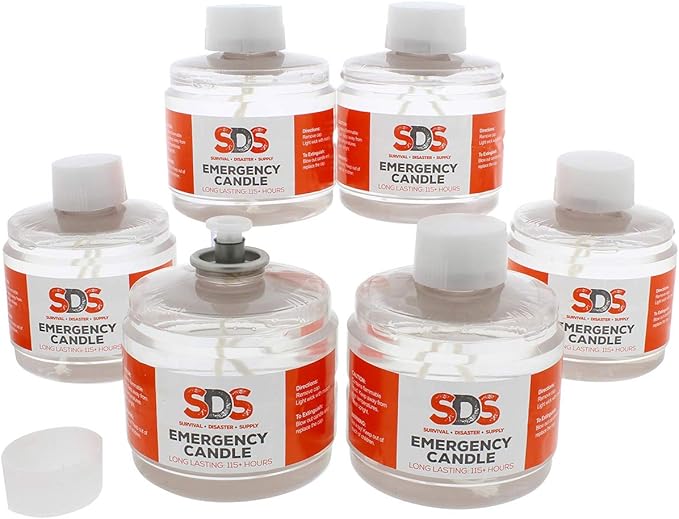 SDS Liquid Oil Candles - Long Burning Survival Candles, 115 Hour Burn Time