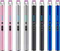 Luxgaze 8 Pack Electric Candle Lighter Rechargeable USB Lighters Flameless Windproof Plasma Arc Lighters with Safety Lock Long Lighter for Candle BBQ Camping Birthday Party