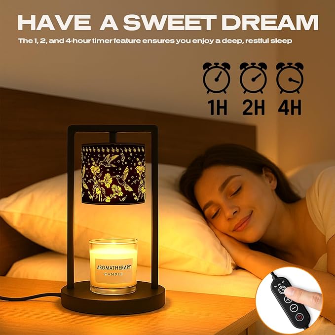 Candle Warmer Lamp with Timer Dimmer, 4 Adjustable Brightness Electric Candle Wax Melt Warmer, Best Birthday Gifts for Women Mom, Mothers Day Gifts, House Warming Gifts New Home Decor (Hummingbird)