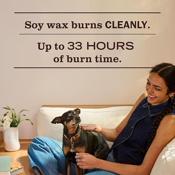 MRS. MEYER'S CLEAN DAY Soy Aromatherapy Candle, 35 Hour Burn Time, Made with Soy Wax and Essential Oils, Rain Water, 7.2 oz - Pack of 2