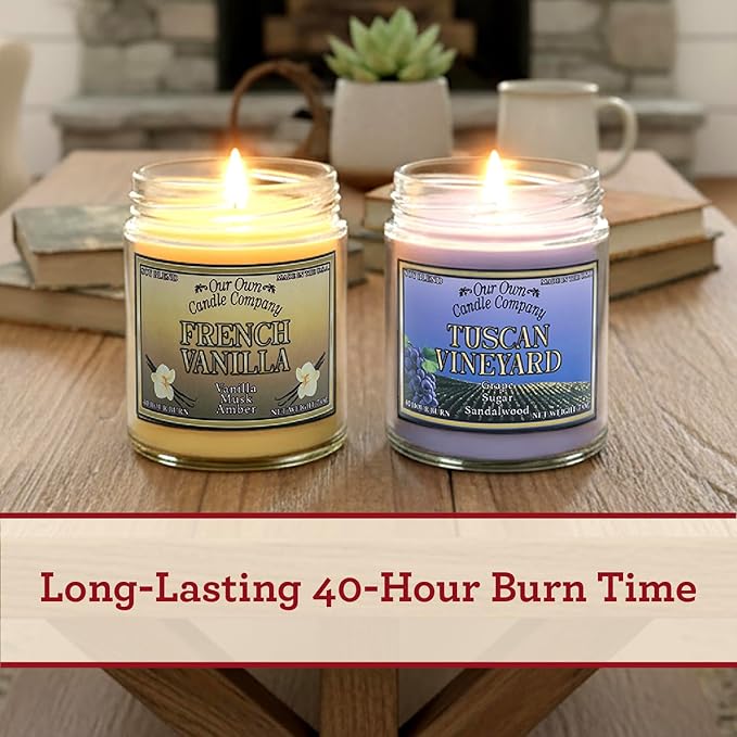 Our Own Candle Company, Apple Pie, Blueberry Pie, Banana Nut Bread Scented Mason Jar Candles, 40 Hour Burn Time, 7 Ounces (3 Pack)