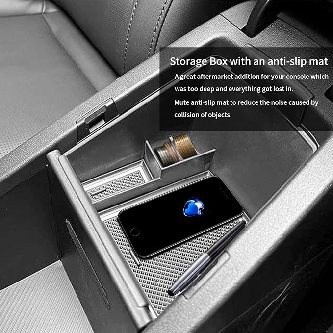 YEE PIN for 2023 NIRO SG2 Console Tray 2023 NIRO SG2 Center Console Organizer fit for 2022 2023 NIRO SG2 Accessories 2022 NIRO EV Tray Organizer 2022 NIRO SG2 Storage Box Insert Tray(White Mat)