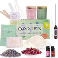 DARJEN Candle Making Kits for Beginners, DIY Starter Scented Candles Making Kit - 2 Glass Jars(Green, Pink), Soy Wax, Scented, Card & More, Full Soy Candle Making Supplies Set Perfect Gifts