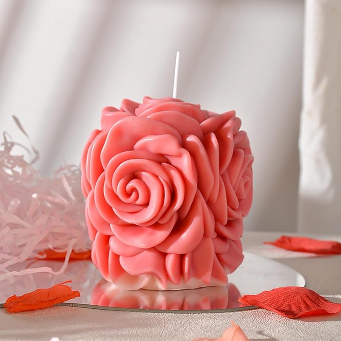 Rose Bouquet Silicone Molds, 3D Rose Resin Candle Molds, Silicone Molds for DIY Handmade Soaps, Clay Craft, Epoxy Resin Crafts, Birthday Gifts, Valentine's Day Gifts & Home Decorations(D)