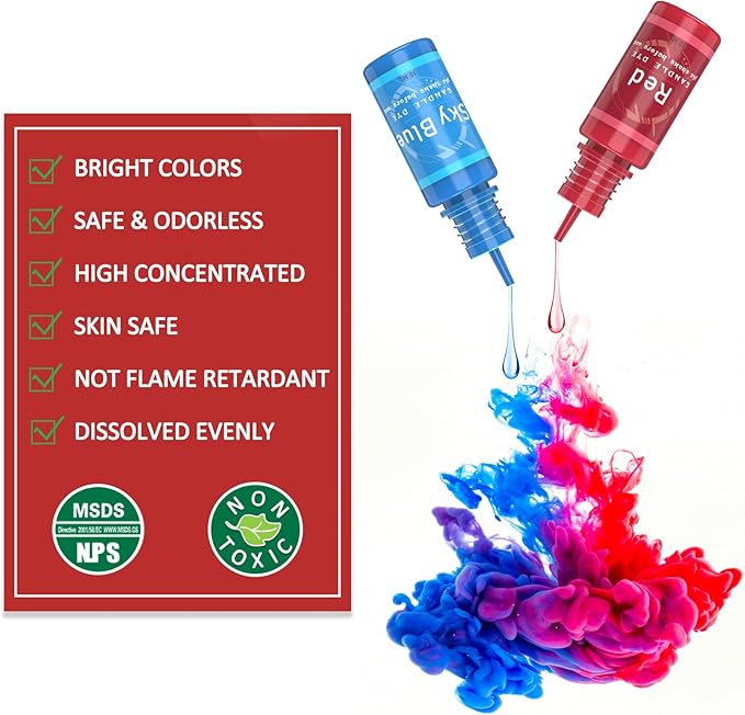 Candle Dye - 24 Colors Liquid Candle Making Dye for DIY candle making supplies Kit, Food Grade Ingredients Oil-Based Candle Coloring for Soy Wax Dyes, Beeswax, Gel Wax, Paraffin Wax - Each 0.35oz/10ml