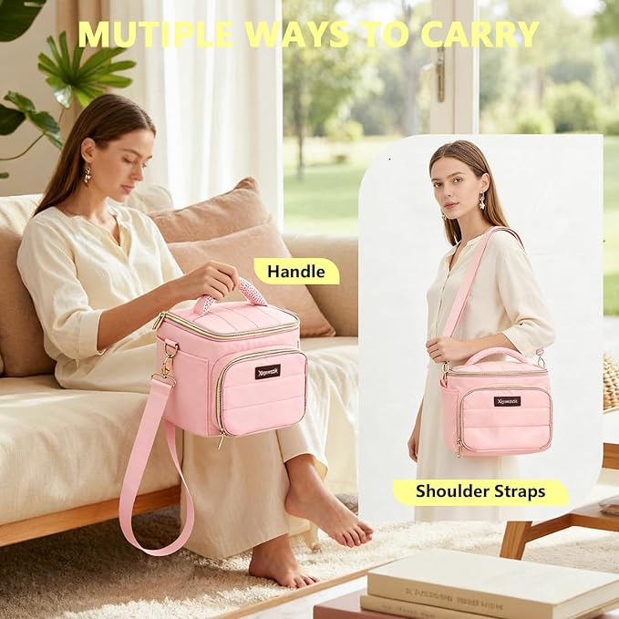Scented Candles Carrying Case, Aromatherapy Organizer Bag with Adjustable Dividers,Holds 4 Bottles, Candle Travel Storage Bag, Birthday Valentine's Gift for Women Mom（Bag Only）