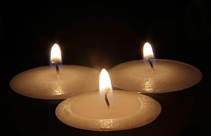Hyoola Tea Lights Candles - 50 Bulk Candles Pack - Natural Palm Oil Tea Light - European Quality White Unscented Tealight Candles - 4 Hour Burn Time