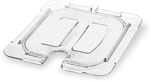 Carlisle FoodService Products Storplus 1/4 Size Notched Universal Food Pan Lid with Molded Handle for Catering, Buffets, and Restaurants, Polycarbonate, Clear, (Pack of 6)