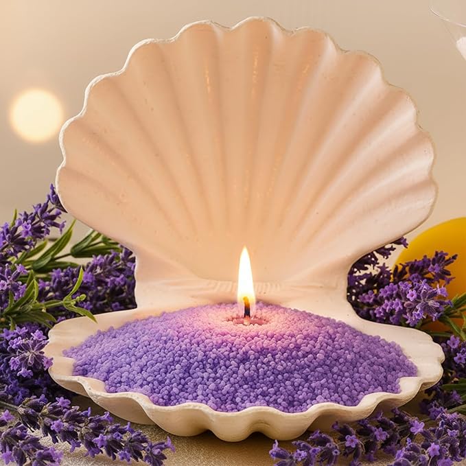 Pearled Scented Candle 2.2 lb Sand Wax Scented Sand Candle Mother's Day Kit for Women Love Gifts with Box 50 Wicks for Mother's Day Wife Couples Mother(Purple,Lavender Scent)