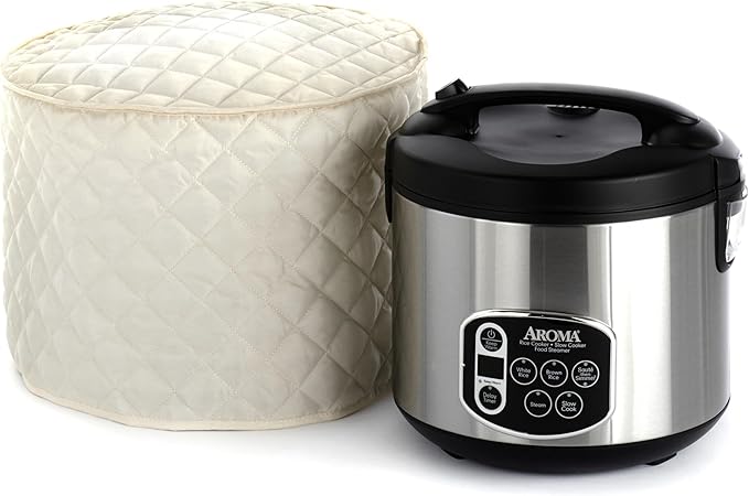 Covermates Keepsakes - Rice Cooker Cover - Dust Protection - Stain Resistant - Washable - Appliance Cover, Cream
