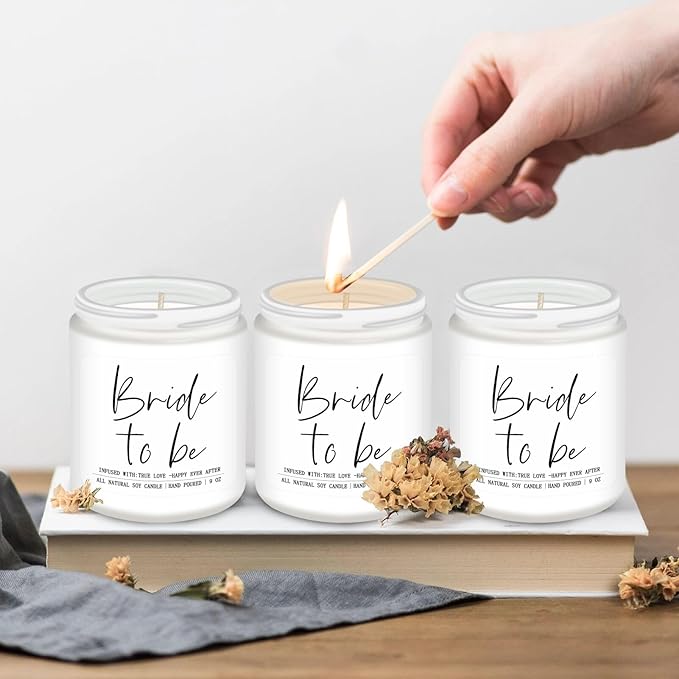 Bride to Be Gifts for Women,Unique Engagement Anniversary Wedding Candles Gift for Her,Bridal Shower Scented Candle for Bride