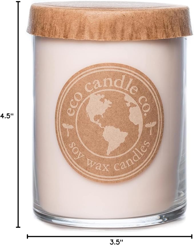 ECO CANDLE CO. Recycled Candle, Lovely, 18 oz. - Scents Of Lavender, Rosewood, Orchid, Bergamot, Cedarwood, & Musk - 100% Soy Wax, No Lead, Kraft Paper Label & Lid, Hand Poured, Midwest Grown Soybeans