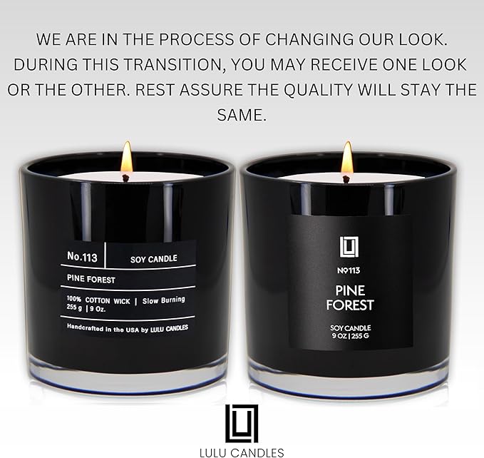 Lulu Candles | Pine Forest | Smells Like Balsam Fir & Needles | Luxury Scented Soy Jar Candle | Hand Poured in The USA | Highly Scented Long Lasting (9 Oz.)