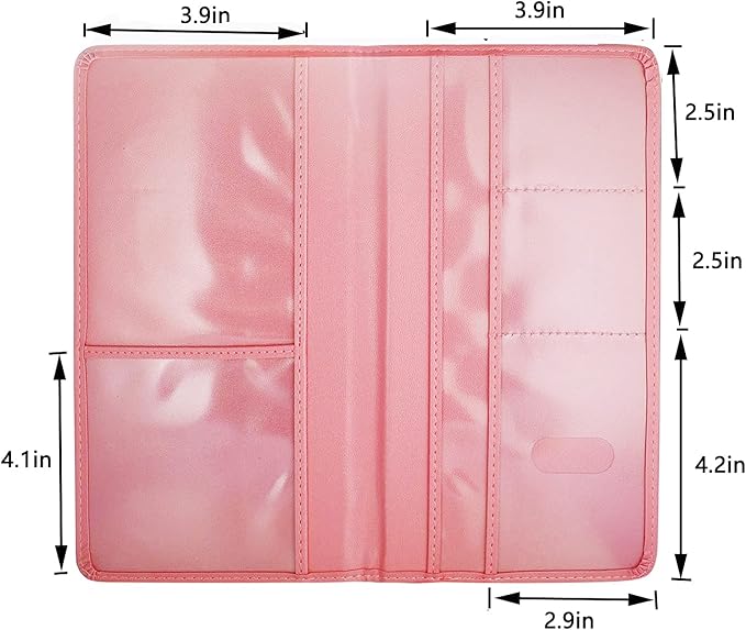 HIIXHC Car Registration and Insurance Card Holder - Leather Vehicle Glove Box Automobile Documents Paperwork Wallet Case Organizer for ID, Driver's License, Key, Cards - Car Accessories for Women&Men