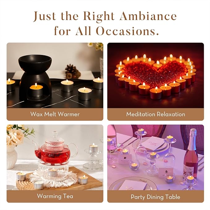 Tea Lights Candles 100 Pack 8 Hours, Tea-8H-100Pack