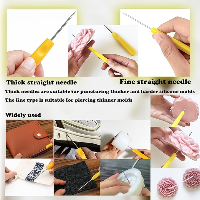 24PCS Candle Making Supplies with Plastic Storage Box Big Eye Long Wick Needle for Candles &Silicone Mold,Punch Needle with Hook Eye,Candle Tool Kit for Beginner,Wicks Placing Tube,Stirring Spoon