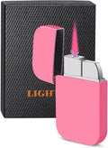 Pink Flame Torch Lighter, Cute Pink Lighter,Refillable Butane Lighter, Windproof Torch Lighter for Outdoor Camping BBQ Candle,Nice Gift for Girls,Women on Birthday,Anniversary (1 Pack,Without Butane)