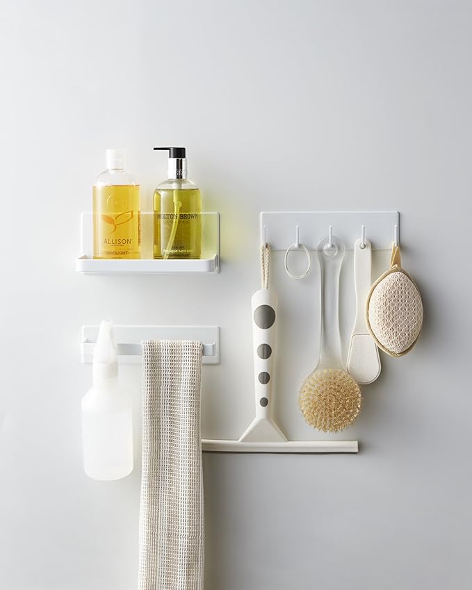 Yamazaki 3271 Magnetic Bathroom Hook, White, Approx. W 7.1 x D 1.6 x H 2.0 inches (18 x 3 x 5 cm), Tower Tower, Bathroom Storage, Bathroom, Bath Rack,