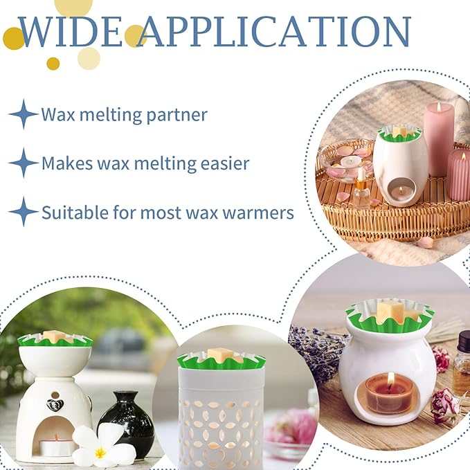 50 Pcs Wax Melt Liners, Wax Melt Warmer Liners, Leakproof & Reusable Wax Melt Cups for Wax Burner, Wax Melters, Candle Warmers, Scented Wax, Plug Warmers, Electric Wax Warmers, Green