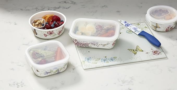 Lenox 824646 Butterfly Meadow Serve & Store Container, Small Container 6.25" D x 2.75" H (Pack of 12)