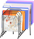 Gawerk Incline Metal Desk Magazine Folder Holder, Sorter Desk File Organizer with 8-Section Vertical Compartments Rack File Organizer for Office, Home, School