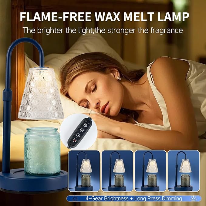 Candle Warmer Lamp with Timer Dimmable, Birthday Gifts for Women Mom, House Warming Gifts New Home Decor, Wax Melt Warmer for Jar Candles with 2 Bulbs