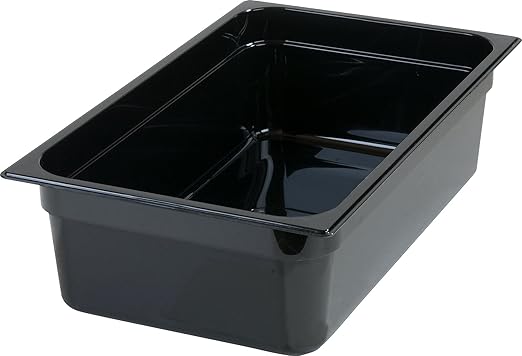 Carlisle FoodService Products 10402B03 High-Heat Full-Size Food Pan, 19.4 qt. Capacity, 20-3/4 x 12-3/4 x 6", Black (Case of 6)