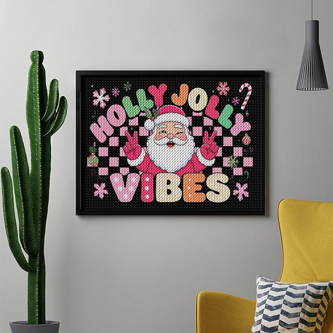 AIVKIEJK Diamond Painting Kits for Adults - Cute Santa Claus Christmas Vibes Xmas Painting DIY 5D Full Drill Diamond Dots Paintings with Diamonds Gem Art and Crafts Home Decor 12"x16"