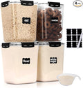CASA LINGO Airtight Food Storage Containers with Lids, 5.3L Large Pantry Organization and Storage for Flour Sugar Dry Food Cereal, Set of 4 Plastic Food Storage Containers