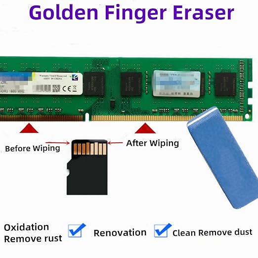 Circuit Board Cleaner.GPU Graphics Card Cleane Repair Conductive Contact.Effectively Remove Stains,Oxidation,Dust from Surface &Motherboard Connecting Finger.PCB Gold Finger Eraser Cleane 3Pcs