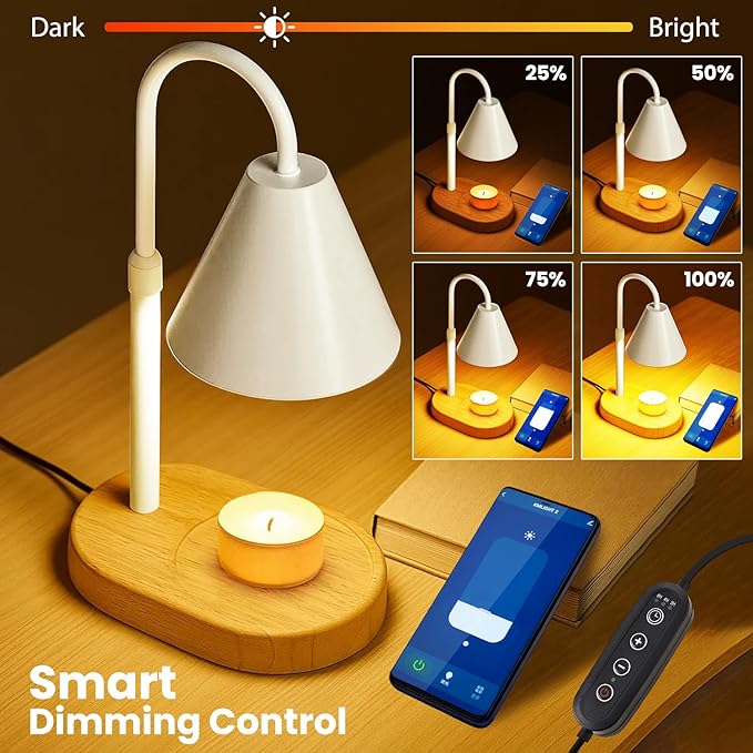Candle Warmer Lamp with Timer & Dimmable Light – Adjustable Height Candle Melter for Jar Candles – Cozy Home Décor, Christmas, Birthday & Housewarming Gift Ideas for Women, Mom, Sisters, and Friends