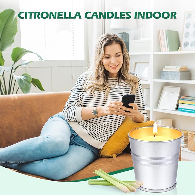 Citronella Candles Outdoor Indoor, 12 Pack Citronella Candles for Patio, Summer Outdoor Candle Bulk for Home Garden Yard Camping Outside Decorative, 2.2oz Small Candle Set