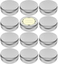 TUZAZO 12Pack 2 Oz Aluminum Tin Cans with Screw Lid and Labels, Refillable Travel Sized Cosmetic Containers Small Tins for Salves, Lotion Bars, Beard Balms, Candles