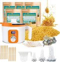 Ksedcon Beeswax for Candle Making Kit, 5lb Beeswax to Make Candles Include Bees Wax with Digital Wax Melter, Candle Wicks, Stickers, Candle Making Kit for Adults
