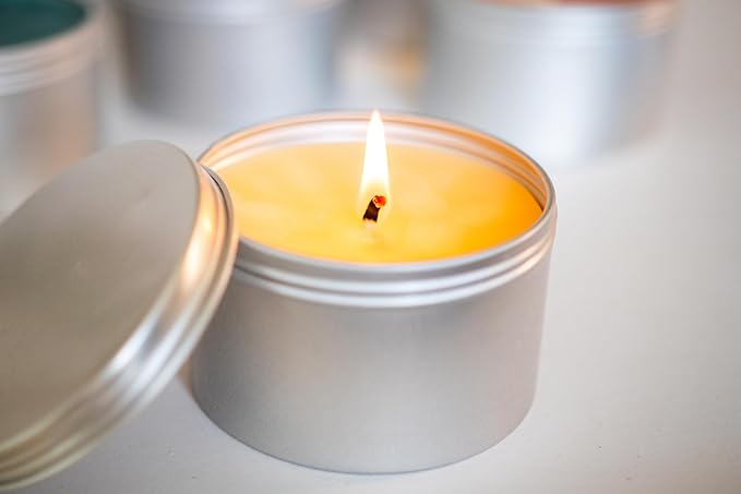 BeeTheLight Beeswax Jar Candle with Lid - Cinnamon Orange Clove Aromatherapy Candle - 25 Hours Burn Time - All Natural 100% Pure Beeswax Candle - Handmade Decorative Jar Candle