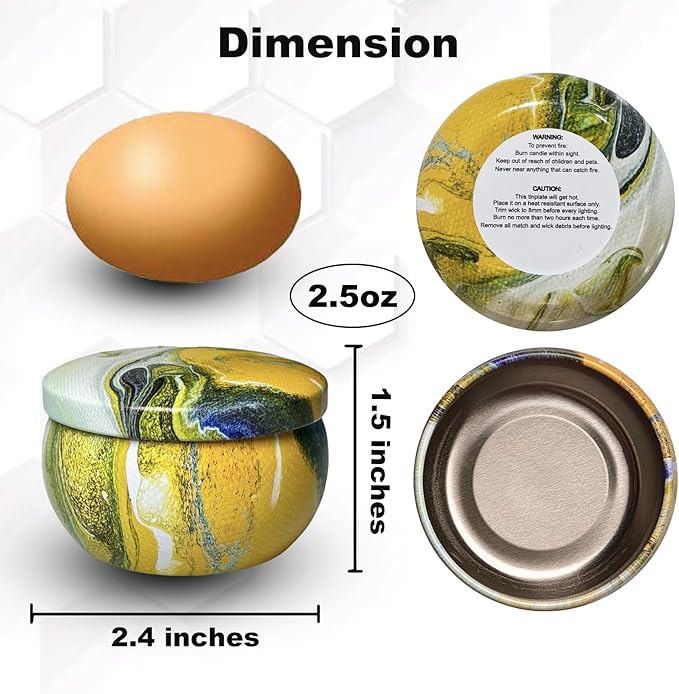 6 Pcs 2.5 oz Candle Tins Empty Candle Tins with Lids Jars Containers Bulk (6 Colors)