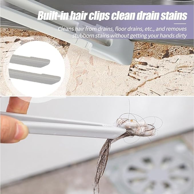 Multi-Function Rotating Crevice Cleaning Brush – No-Dead-Corners Gap Brush with Hard Bristles, Household Cleaning Tool for Kitchen, Bathroom, Windows & Tight Spaces (White*1)