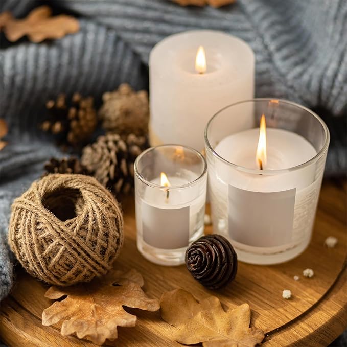 Candle Wicks for Candle Making - 100 Pcs Candles Wicks with 100 Pcs Wick Stickers and 10 Candles Wick Holders, Perfect for Soy Wax, Beeswax, and More
