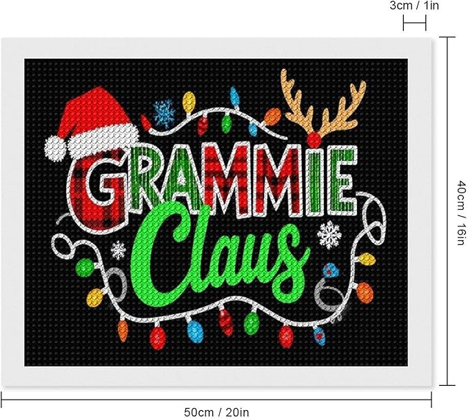 AIVKIEJK Diamond Painting Kits for Adults - Grammie Claus Grandma Christmas Xmas Painting DIY 5D Full Drill Diamond Dots Paintings with Diamonds Gem Art and Crafts Home Decor 16"x20"