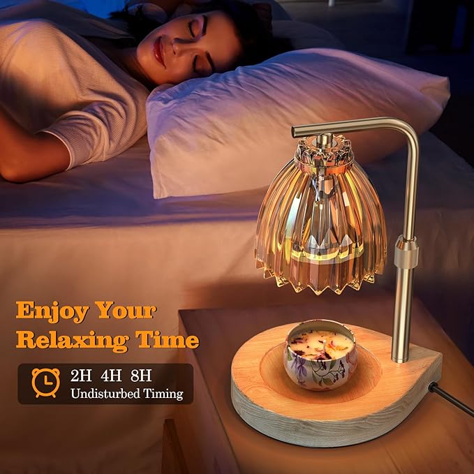 Birthday Gifts for Women Candle Warmer Lamp with Adjustable Height, Timer & Dimmer, Birthday Gifts for Women, Elegant Gift Box & Greeting Card, Candle Lamp with 2 Bulbs for Home Decor/Bedroom/Office