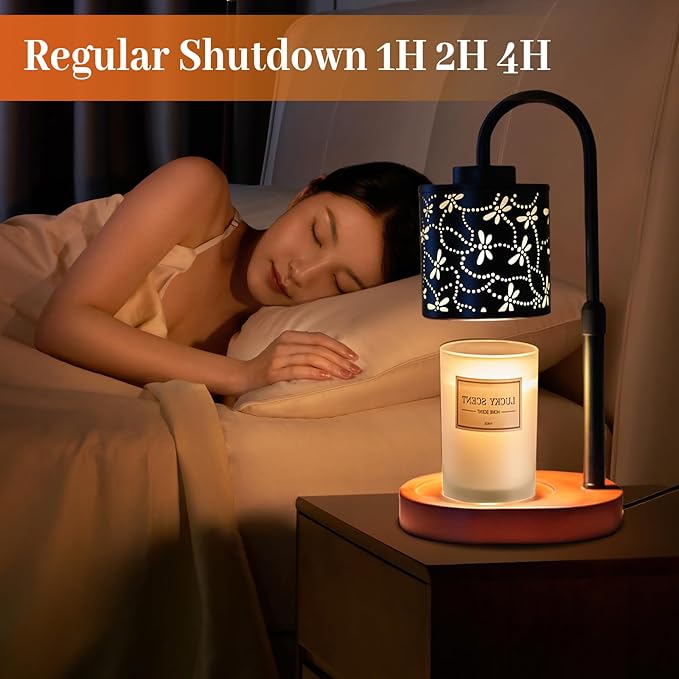 LIFFY Candle Warmer Lamp Room Decor - Dragonfly Gifts for Women - Candle Warmer Lamp with Timer & 2 Bulbs Replacement, Birthday Gifts, House Warming Christmas Home Decor, Wax Melt for Scented Wax