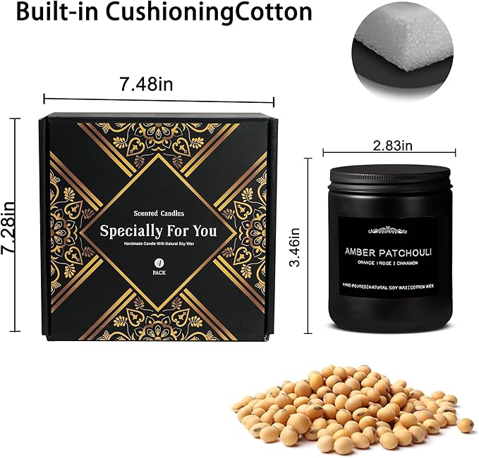 Men Candles Gift Set - 28oz Soy Wax 200h Long Lasting Candle, Masculine Scented Candles with Pine/Sandalwood/Amber/Oakmoss - Candles for Home Scented, Birthday, Father's Day, Man Cave Decor