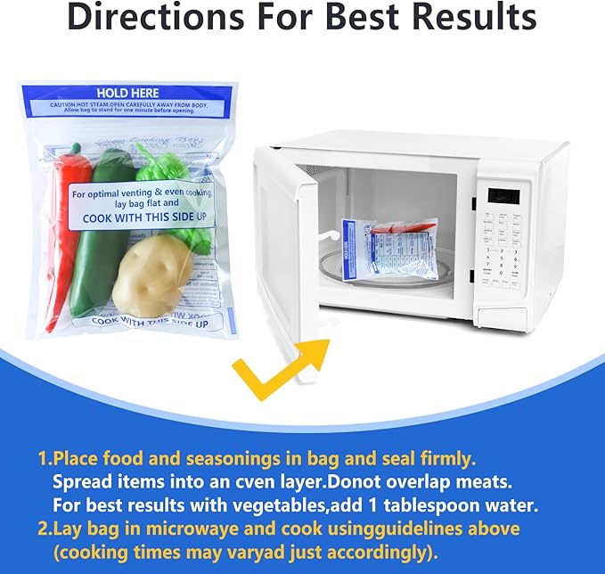 100 Pcs Microwave Steamer Bags 7.9 X 8.6 Inch Zipper Steam Cooking Bags Reusable Microwave Cooking Bag for Vegetables Potatoes and Meat (100)