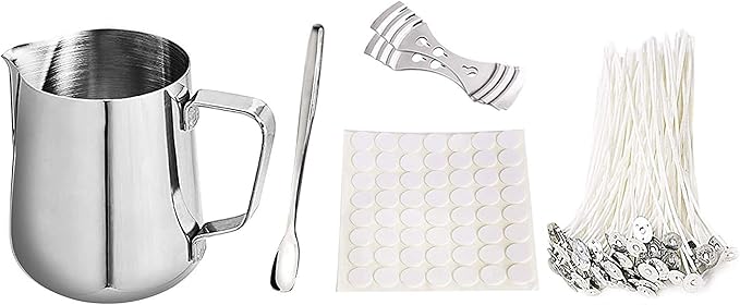 FixtureDisplays® Candle Making Kit, Soy Wax DIY Candle Craft Tools Including Wax Pouring Pot, Candle Wicks, Wicks Sticker, Wick Holder, Natural Soy Wax, Spoon, Lavender Fragrance 15281-FBA