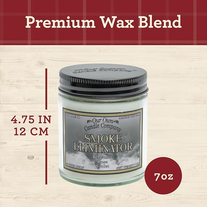 Our Own Candle Company, Smoke Eliminator Scented Mason Jar Candles, 40 Hour Burn Time, 7 Ounces (3 Pack)