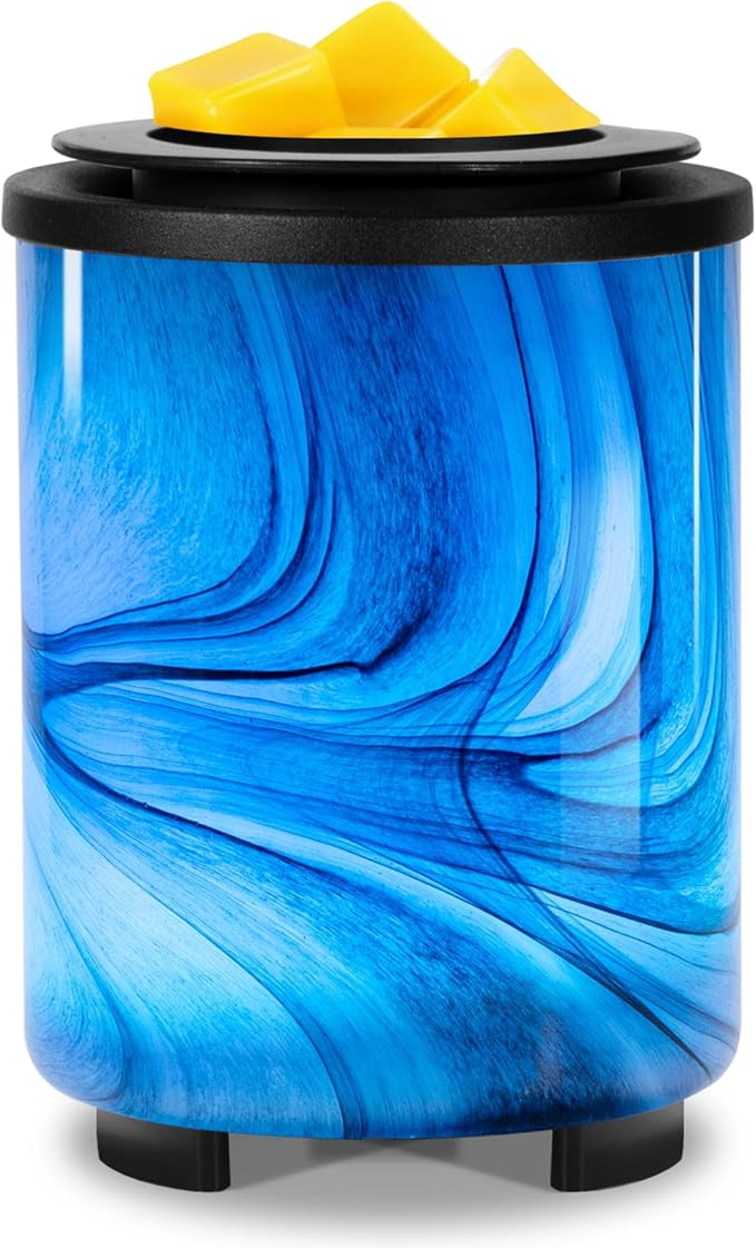 Electric Wax Melt Warmer for Scented Wax with 7-Color Changing LED Night Light, Removable Silicone Dish & PTC Safe Heating - Art-Glass Design for Home, Office Décor, and Gifts for Mom