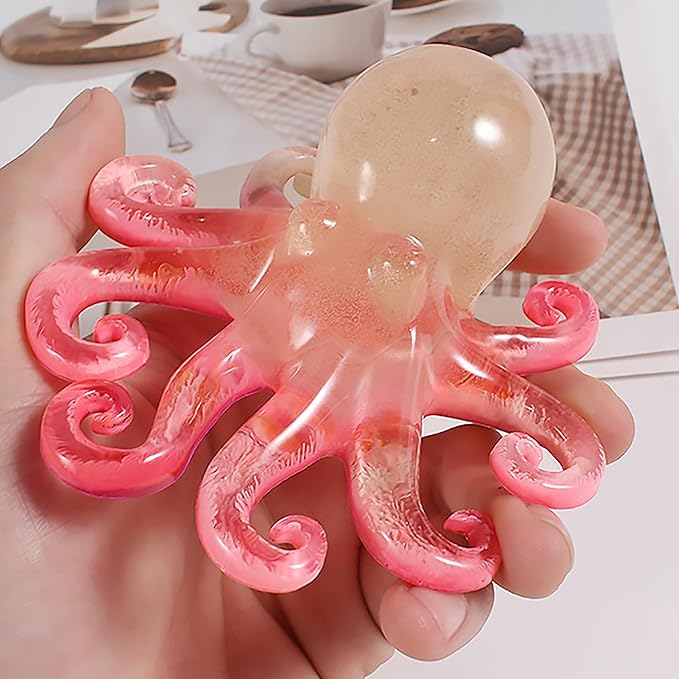Octopus Animal Cylinder Candle & Resin Mold - Resin Casting Silicone Molds for Home Decor & Candle Making Wave Spiral Mold