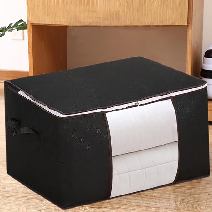 Generic Heavy Duty Moving Bags, Moving Boxes with Reinforced Handles ＆ Premium Double Zippers, 2024 New Storage Tote for Space Saving, Packing ＆ Moving Storage, Black